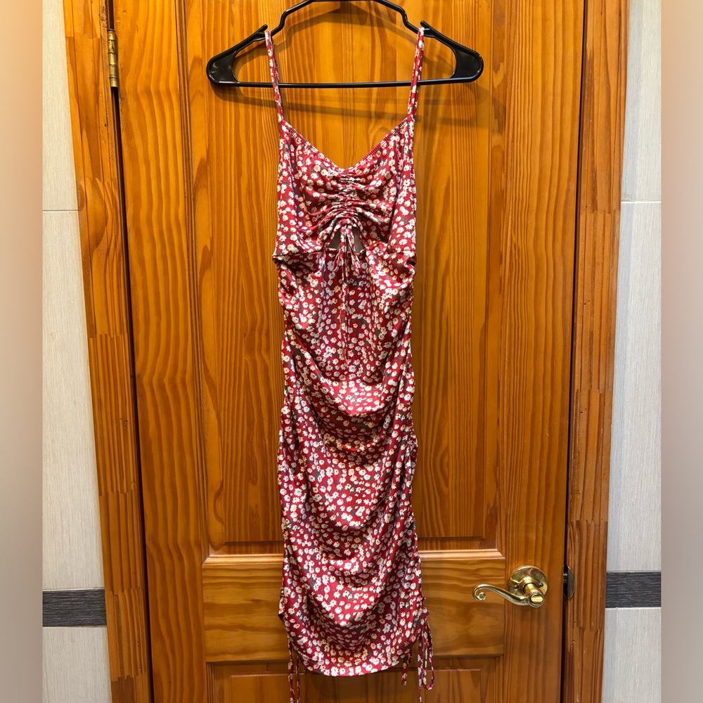 SHEIN Red and White Polka Dot Dress